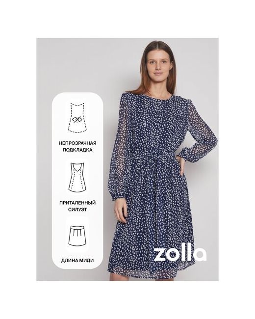 Zolla Шифоновое платье с принтом в крапинку размер S