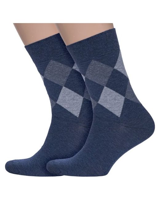 Брестские Комплект из 2 пар мужских носков БЧК рис. 044 темно меланж размер 29 44-