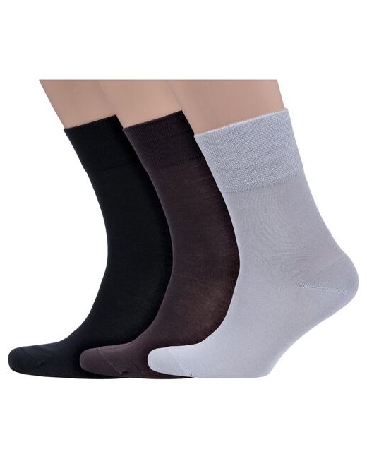 Grinston Комплект из 3 пар мужских бамбуковых носков socks PINGONS микс 5 размер 25