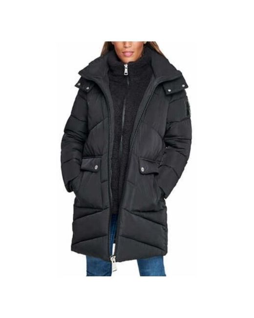Calvin Klein Куртка S черная до колена c капюшоном на молнии и флисовым воротом Winter Puffer Full zip Removable Hood Coat Parka