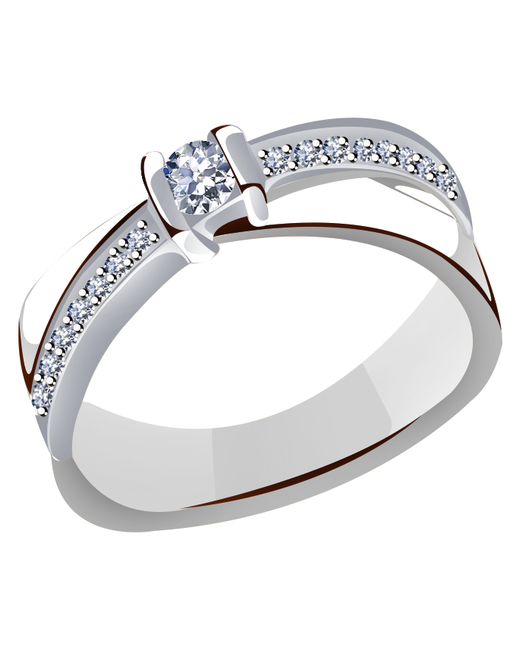 Diamant-Online Кольцо из белого золота Александра 1012083сб с бриллиантом размер 175