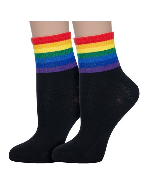Hobby Line Комплект из 2 пар женских носков черные размер 36-40