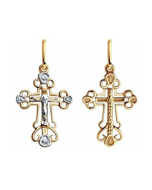 Jewelry Подвеска крестик православный из золота 585 пробы