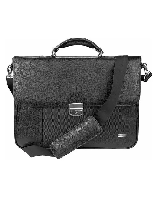 L'Uccello деловая сумка через плечо модель Laptop из натуральной кожи и ткани