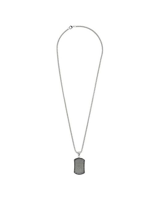 Zippo Подвеска Black Crystal Pendant Necklace серебристо с цепочкой 60 см сталь 35 мм
