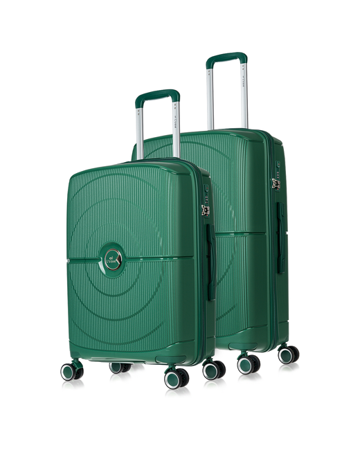 L'Case Комплект чемоданов Doha 2 шт SL PP04 Dark green Темно-зеленый