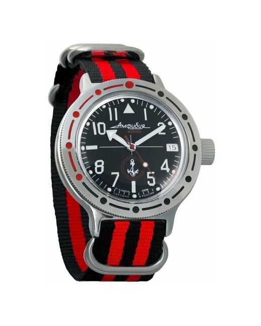 Восток наручные часы Амфибия 420959-black-red нейлон черный