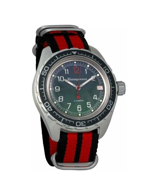 Восток наручные часы Командирские 020711-black-red нейлон черный