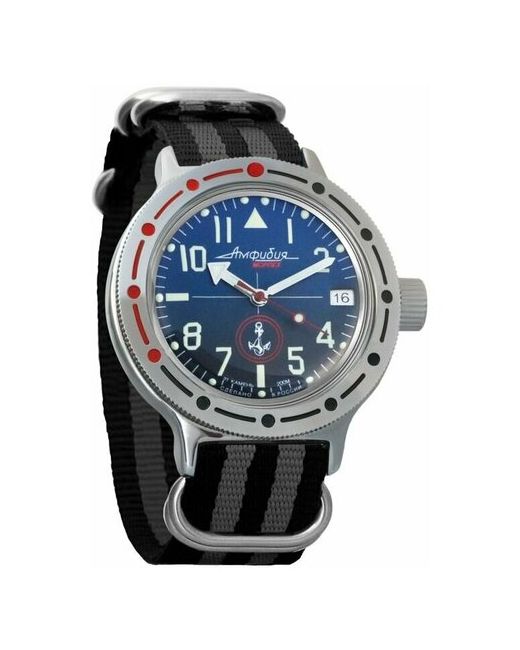 Восток наручные часы Амфибия 420957-black-grey нейлон черный