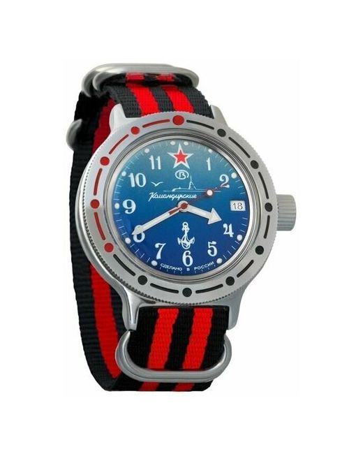 Восток наручные часы Амфибия 420289-black-red нейлон черный