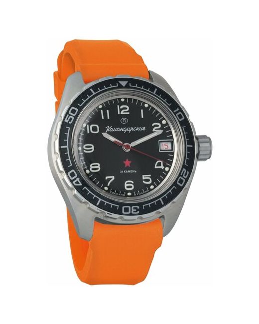 Восток наручные часы Командирские 020706-resin-orange полиуретан