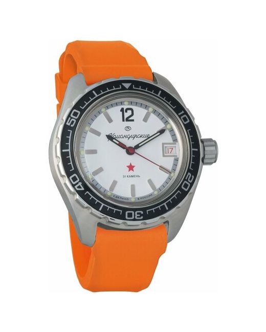 Восток наручные часы Командирские 020739-resin-orange полиуретан