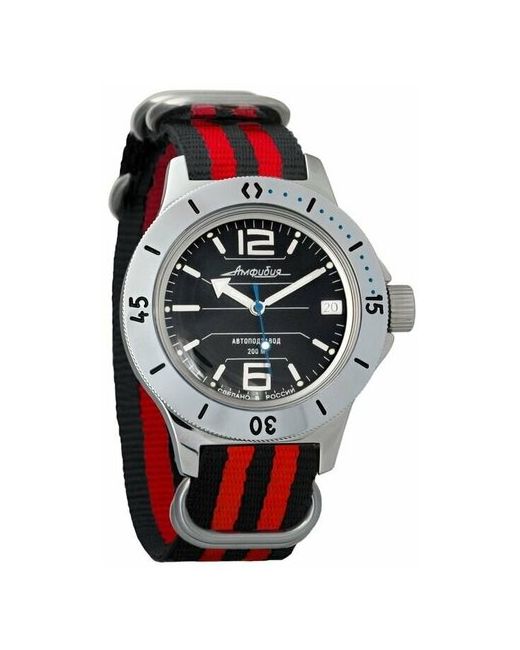 Восток наручные часы Амфибия 120695-black-red нейлон черный