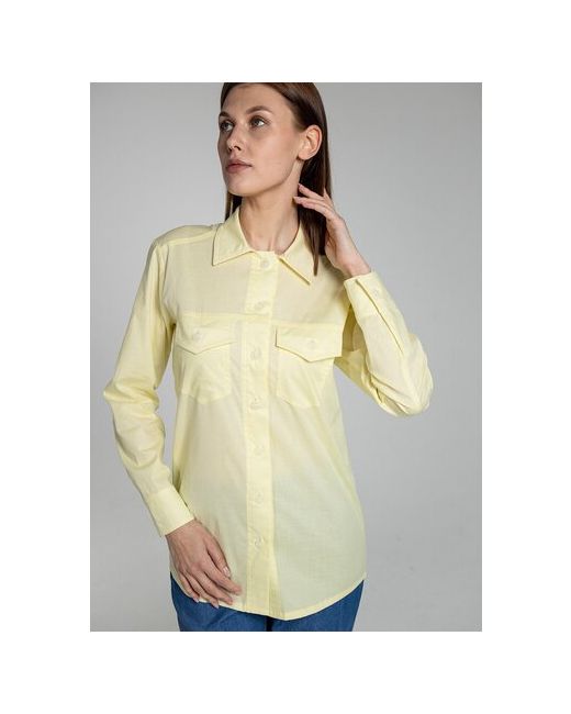 Liventini Рубашка из хлопка с накладными карманами Выберите Лимонный размер46