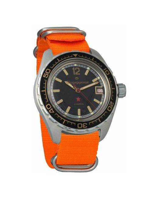 Восток наручные часы Командирские 020741-orange нейлон