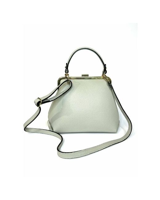 Vera Pelle светло итальянская сумка ридикюль кросс боди из мягкой натуральной кожи на фермуаре.