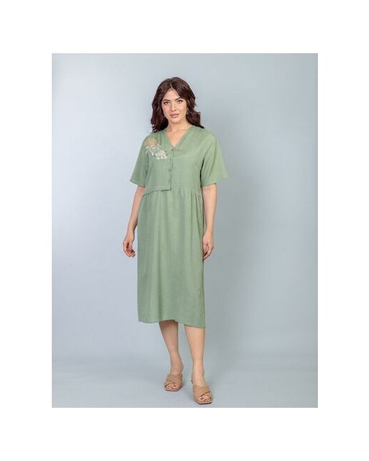 Индия Платье Gang 23-514-2 вискоза оливковый