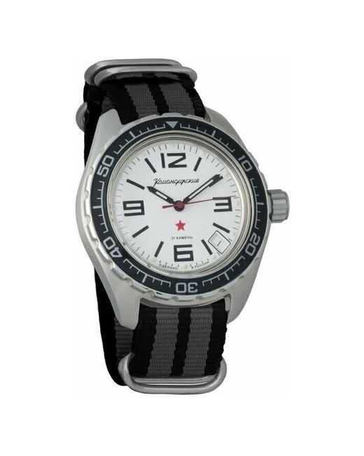 Восток наручные часы Командирские 020716-black-grey нейлон черный