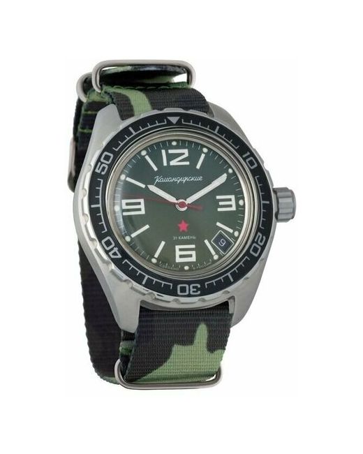 Восток наручные часы Командирские 020715-floragreen нейлон камо зеленая флора