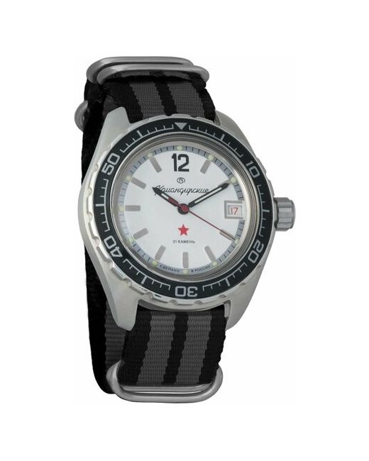Восток наручные часы Командирские 020739-black-grey нейлон черный
