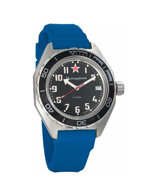 Восток наручные часы Командирские 650537-resin-blue полиуретан