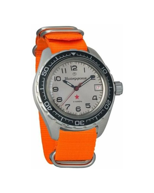 Восток наручные часы Командирские 020708-orange нейлон