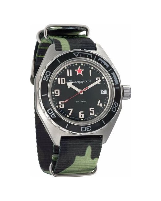 Восток наручные часы Командирские 650537-floragreen нейлон камо зеленая флора