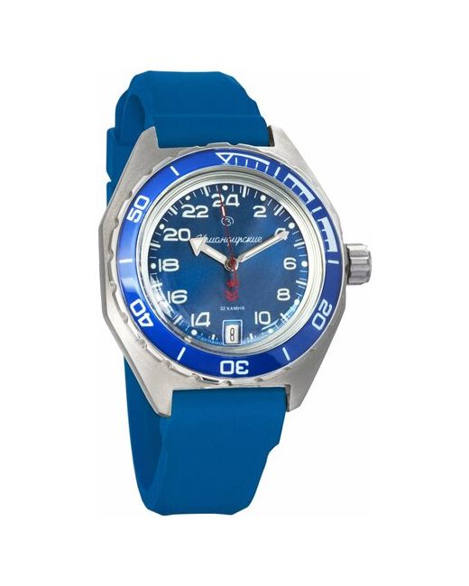 Восток наручные часы Командирские 650547-resin-blue полиуретан синий