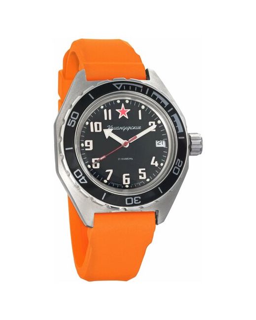 Восток наручные часы Командирские 650537-resin-orange полиуретан