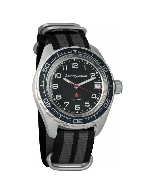 Восток наручные часы Командирские 020706-black-grey нейлон черный