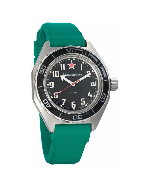 Восток наручные часы Командирские 650537-resin-green полиуретан