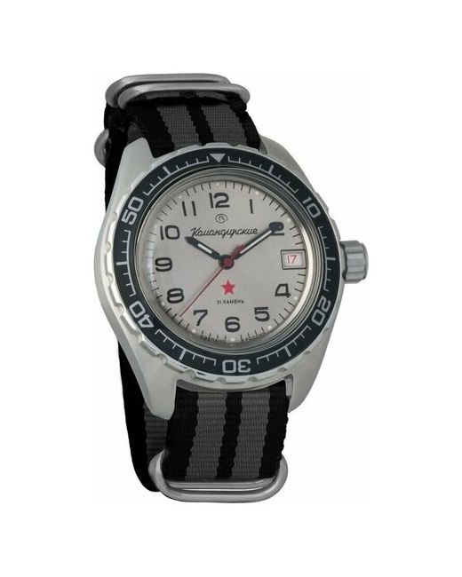 Восток наручные часы Командирские 020708-black-grey нейлон черный