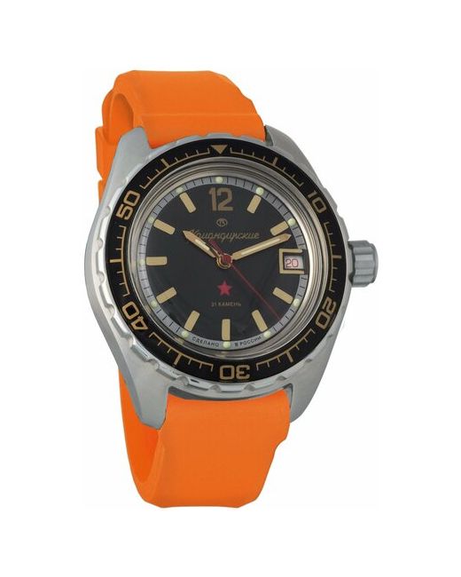 Восток наручные часы Командирские 020741-resin-orange полиуретан