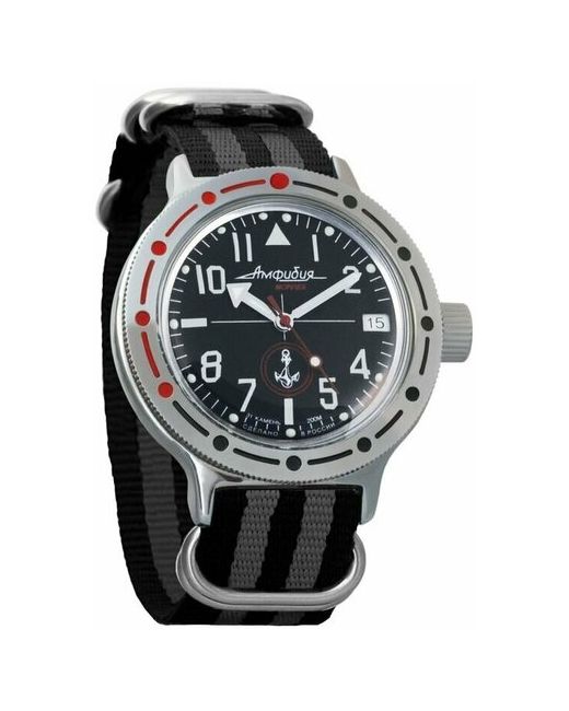 Восток наручные часы Амфибия 420959-black-grey нейлон черный