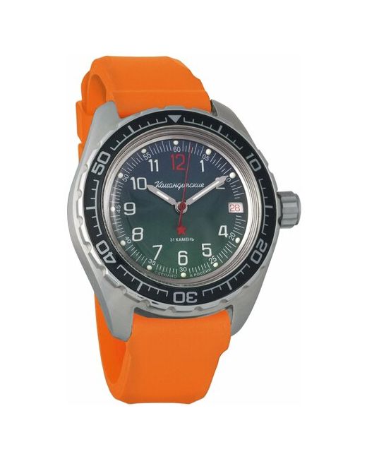 Восток наручные часы Командирские 020711-resin-orange полиуретан