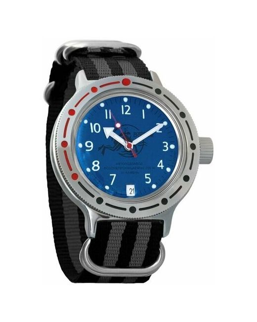 Восток наручные часы Амфибия 420379-black-grey нейлон черный