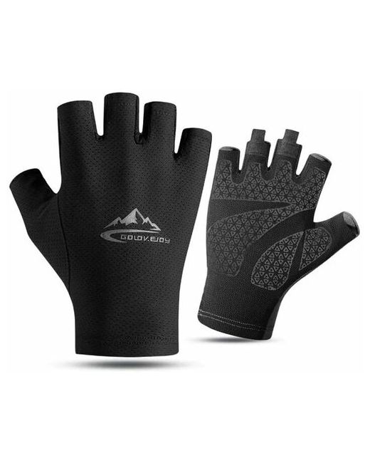 GoloveJoy Перчатки спортивные без пальцев XG51 для велоспорта рыбалки спортзала и пр. черные размер