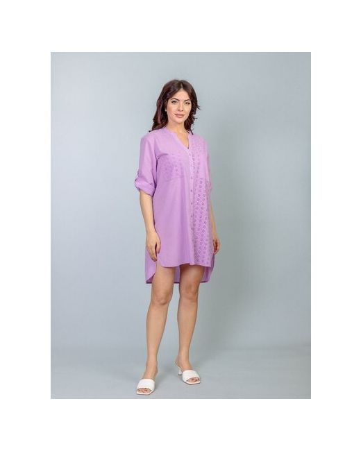 Индия Платье-рубашка GANG 23-212-5 шитье лиловый