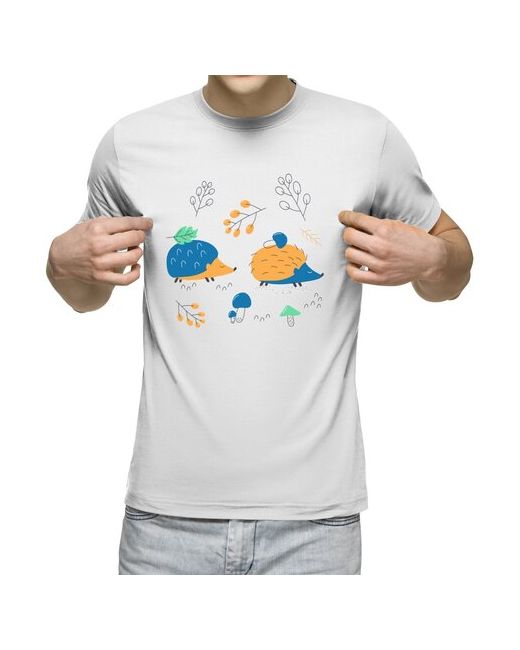 US Basic футболка ёжики в лесу с грибами XL