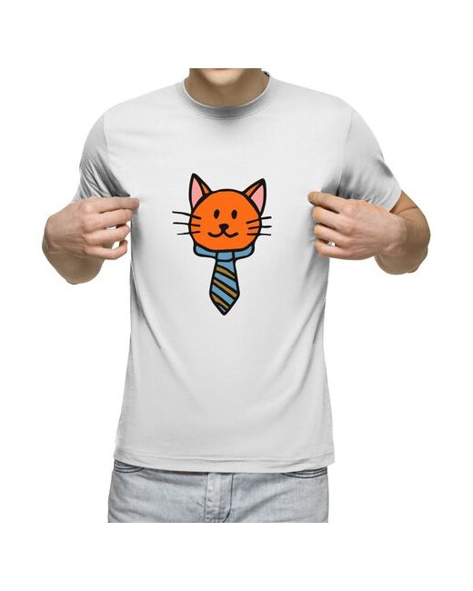 US Basic футболка рыжий кот в галстуке M
