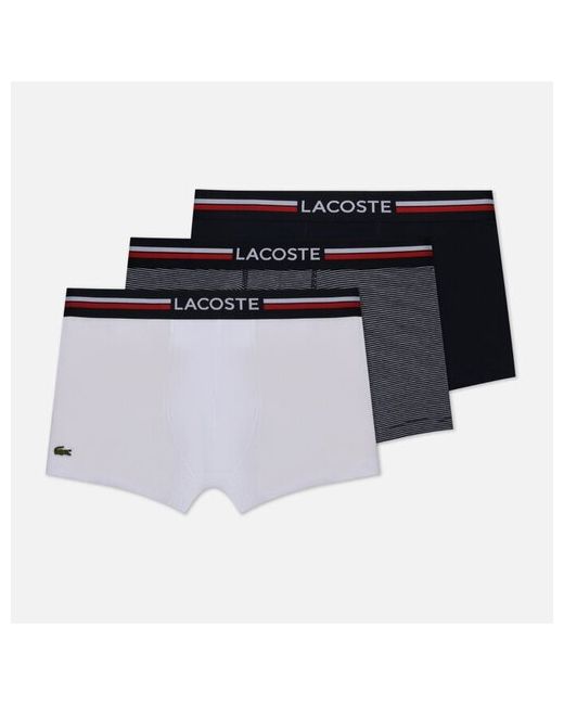 Lacoste Комплект мужских трусов 3-Pack Iconic Three-Tone Waistband комбинированный Размер L