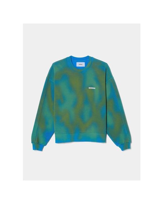 Bonsai Свитшот Spray Dyed Crewneck Sweatshirt сине-зеленый XL
