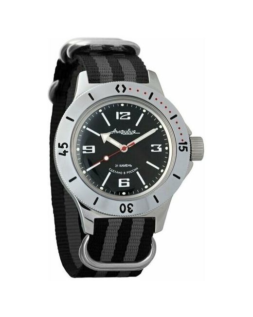 Восток наручные часы Амфибия 120509-black-grey нейлон черный