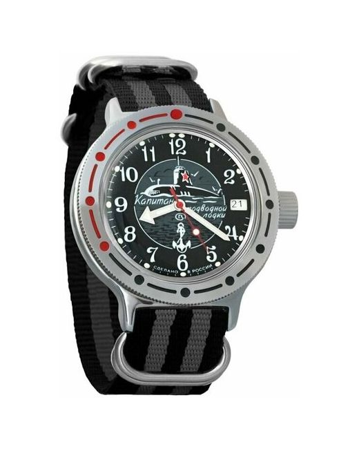Восток наручные часы Амфибия 420831-black-grey нейлон черный