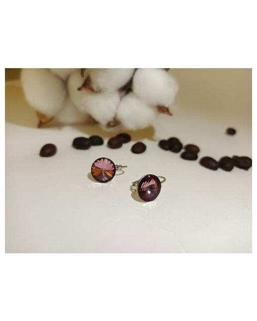 Xuping Jewelry Серьги с камнем Swarovski розовый серебро