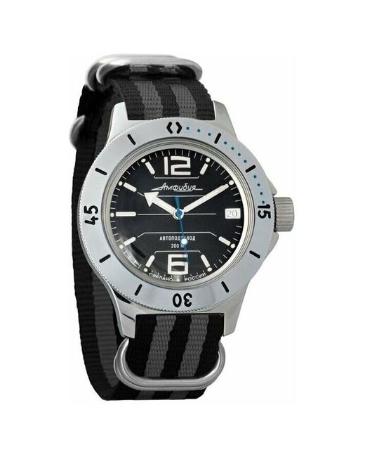 Восток наручные часы Амфибия 120695-black-grey нейлон черный