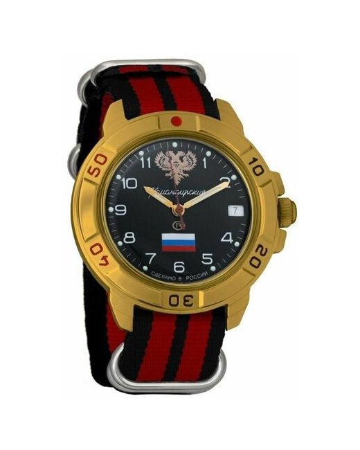 Восток наручные часы Командирские 439646-black-red нейлон черный