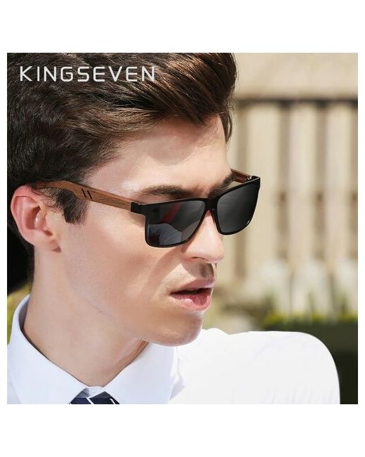 Kingseven 2023 Солнцезащитные поляризованные очки с оправой из орехового дерева.