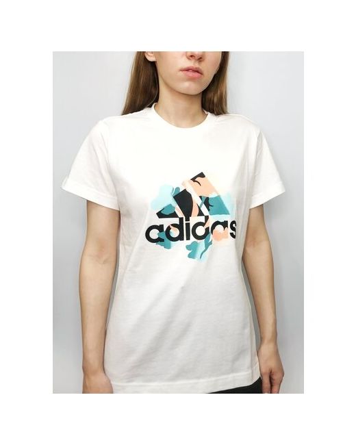 Adidas Футболка с цветочным рисунком и логотипом