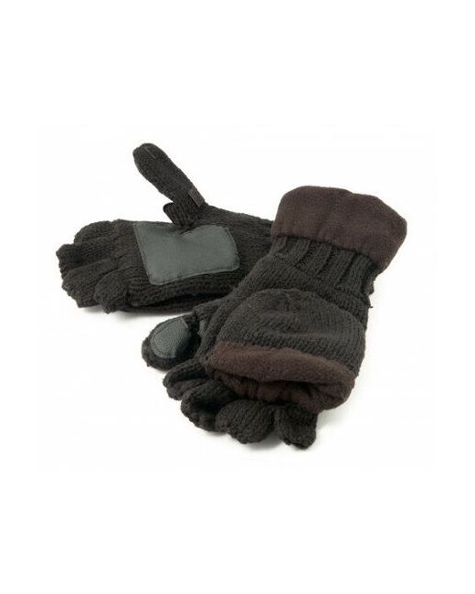 Tagrider Рукавицы-перчатки TR 1064 с обрезанными пальцами вязанные флисом тёмные